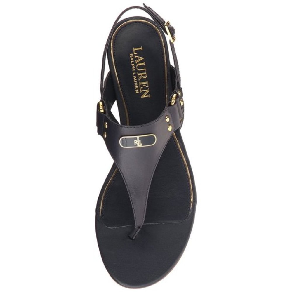 Lauren By Ralph Lauren Womens Valinda Leather Open Toe Casual T-Strap Sandals